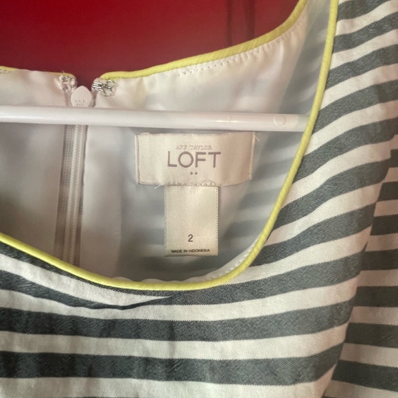 LOFT Blue and White Tie Mini Dress Size 2 - Picture 2 of 4